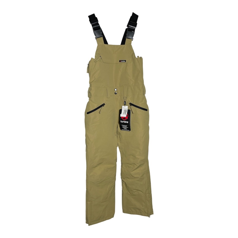 Turbine Whiteroom Bib Youth Small Tan Khaki Snowboard Ski Pants New TRB1901-SM